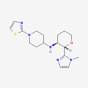 molecular formula C17H25N5OS B6827241 N-[(2S,3S)-2-(1-methylimidazol-2-yl)oxan-3-yl]-1-(1,3-thiazol-2-yl)piperidin-4-amine 