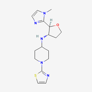 molecular formula C16H23N5OS B6827242 N-[(2S,3S)-2-(1-methylimidazol-2-yl)oxolan-3-yl]-1-(1,3-thiazol-2-yl)piperidin-4-amine 