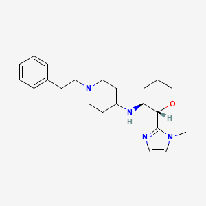 molecular formula C22H32N4O B6827249 N-[(2S,3S)-2-(1-methylimidazol-2-yl)oxan-3-yl]-1-(2-phenylethyl)piperidin-4-amine 