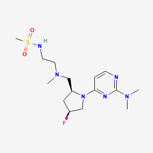 molecular formula C15H27FN6O2S B6827309 N-[2-[[(2S,4S)-1-[2-(dimethylamino)pyrimidin-4-yl]-4-fluoropyrrolidin-2-yl]methyl-methylamino]ethyl]methanesulfonamide 