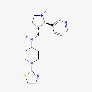 molecular formula C19H27N5S B6827406 N-[[(2R,3S)-1-methyl-2-pyridin-3-ylpyrrolidin-3-yl]methyl]-1-(1,3-thiazol-2-yl)piperidin-4-amine 