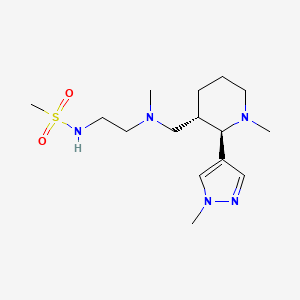 molecular formula C15H29N5O2S B6827419 N-[2-[methyl-[[(2R,3S)-1-methyl-2-(1-methylpyrazol-4-yl)piperidin-3-yl]methyl]amino]ethyl]methanesulfonamide 