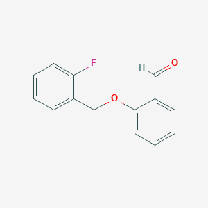 molecular formula C14H11FO2 B068281 2-[(2-Fluorobenzyl)oxy]benzaldehyde CAS No. 172685-66-4