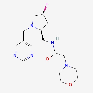 molecular formula C16H24FN5O2 B6828192 N-[[(2S,4S)-4-fluoro-1-(pyrimidin-5-ylmethyl)pyrrolidin-2-yl]methyl]-2-morpholin-4-ylacetamide 