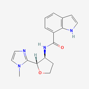 molecular formula C17H18N4O2 B6828429 N-[(2S,3S)-2-(1-methylimidazol-2-yl)oxolan-3-yl]-1H-indole-7-carboxamide 