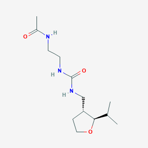 molecular formula C13H25N3O3 B6828460 N-[2-[[(2R,3R)-2-propan-2-yloxolan-3-yl]methylcarbamoylamino]ethyl]acetamide 