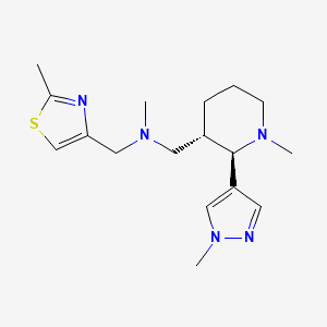 molecular formula C17H27N5S B6828511 N-methyl-1-[(2R,3S)-1-methyl-2-(1-methylpyrazol-4-yl)piperidin-3-yl]-N-[(2-methyl-1,3-thiazol-4-yl)methyl]methanamine 