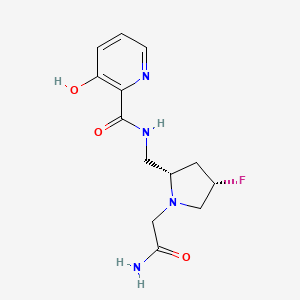 molecular formula C13H17FN4O3 B6828564 N-[[(2S,4S)-1-(2-amino-2-oxoethyl)-4-fluoropyrrolidin-2-yl]methyl]-3-hydroxypyridine-2-carboxamide 