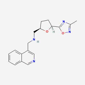 molecular formula C18H20N4O2 B6828605 N-(isoquinolin-4-ylmethyl)-1-[(2R,5S)-5-(3-methyl-1,2,4-oxadiazol-5-yl)oxolan-2-yl]methanamine 