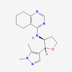 molecular formula C17H23N5O B6828631 N-[(2R,3S)-2-(1,5-dimethylpyrazol-4-yl)oxolan-3-yl]-5,6,7,8-tetrahydroquinazolin-4-amine 