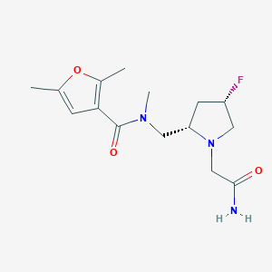 molecular formula C15H22FN3O3 B6828633 N-[[(2S,4S)-1-(2-amino-2-oxoethyl)-4-fluoropyrrolidin-2-yl]methyl]-N,2,5-trimethylfuran-3-carboxamide 
