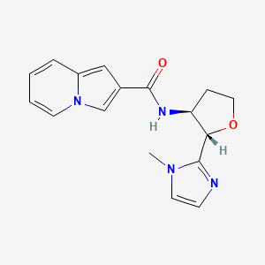 molecular formula C17H18N4O2 B6828719 N-[(2S,3S)-2-(1-methylimidazol-2-yl)oxolan-3-yl]indolizine-2-carboxamide 