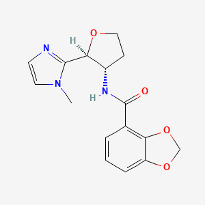 molecular formula C16H17N3O4 B6828743 N-[(2S,3S)-2-(1-methylimidazol-2-yl)oxolan-3-yl]-1,3-benzodioxole-4-carboxamide 