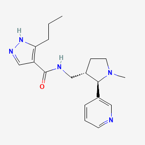 molecular formula C18H25N5O B6828785 N-[[(2R,3S)-1-methyl-2-pyridin-3-ylpyrrolidin-3-yl]methyl]-5-propyl-1H-pyrazole-4-carboxamide 