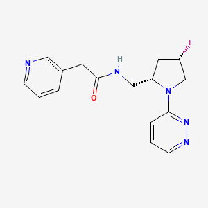 molecular formula C16H18FN5O B6828813 N-[[(2S,4S)-4-fluoro-1-pyridazin-3-ylpyrrolidin-2-yl]methyl]-2-pyridin-3-ylacetamide 