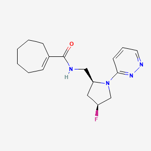 molecular formula C17H23FN4O B6828981 N-[[(2S,4S)-4-fluoro-1-pyridazin-3-ylpyrrolidin-2-yl]methyl]cycloheptene-1-carboxamide 