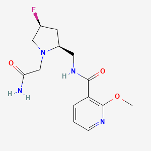 molecular formula C14H19FN4O3 B6829405 N-[[(2S,4S)-1-(2-amino-2-oxoethyl)-4-fluoropyrrolidin-2-yl]methyl]-2-methoxypyridine-3-carboxamide 
