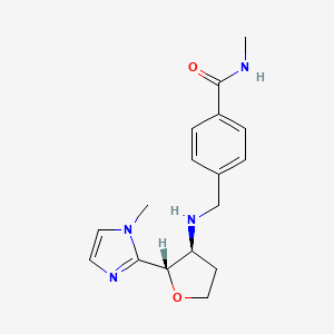 molecular formula C17H22N4O2 B6829415 N-methyl-4-[[[(2S,3S)-2-(1-methylimidazol-2-yl)oxolan-3-yl]amino]methyl]benzamide 