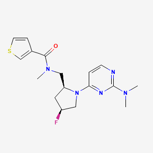 molecular formula C17H22FN5OS B6829416 N-[[(2S,4S)-1-[2-(dimethylamino)pyrimidin-4-yl]-4-fluoropyrrolidin-2-yl]methyl]-N-methylthiophene-3-carboxamide 