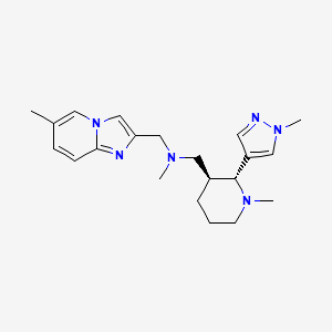 molecular formula C21H30N6 B6829520 N-methyl-N-[(6-methylimidazo[1,2-a]pyridin-2-yl)methyl]-1-[(2R,3S)-1-methyl-2-(1-methylpyrazol-4-yl)piperidin-3-yl]methanamine 