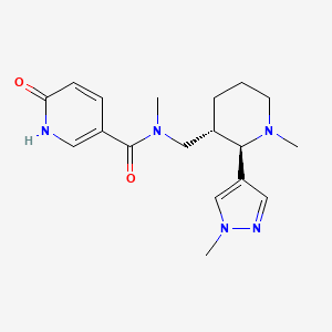 molecular formula C18H25N5O2 B6829771 N-methyl-N-[[(2R,3S)-1-methyl-2-(1-methylpyrazol-4-yl)piperidin-3-yl]methyl]-6-oxo-1H-pyridine-3-carboxamide 