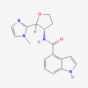 molecular formula C17H18N4O2 B6829780 N-[(2S,3S)-2-(1-methylimidazol-2-yl)oxolan-3-yl]-1H-indole-4-carboxamide 
