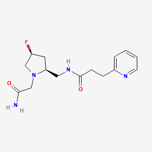 molecular formula C15H21FN4O2 B6829887 N-[[(2S,4S)-1-(2-amino-2-oxoethyl)-4-fluoropyrrolidin-2-yl]methyl]-3-pyridin-2-ylpropanamide 