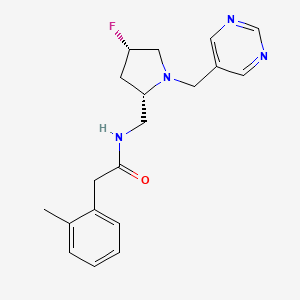 molecular formula C19H23FN4O B6830053 N-[[(2S,4S)-4-fluoro-1-(pyrimidin-5-ylmethyl)pyrrolidin-2-yl]methyl]-2-(2-methylphenyl)acetamide 