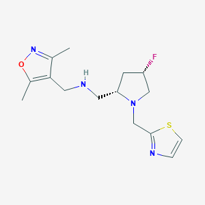 molecular formula C15H21FN4OS B6830059 N-[(3,5-dimethyl-1,2-oxazol-4-yl)methyl]-1-[(2S,4S)-4-fluoro-1-(1,3-thiazol-2-ylmethyl)pyrrolidin-2-yl]methanamine 