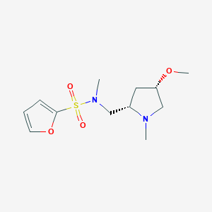 molecular formula C12H20N2O4S B6830775 N-[[(2S,4S)-4-methoxy-1-methylpyrrolidin-2-yl]methyl]-N-methylfuran-2-sulfonamide 