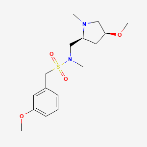 molecular formula C16H26N2O4S B6830843 N-[[(2S,4S)-4-methoxy-1-methylpyrrolidin-2-yl]methyl]-1-(3-methoxyphenyl)-N-methylmethanesulfonamide 