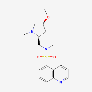 molecular formula C17H23N3O3S B6830855 N-[[(2S,4S)-4-methoxy-1-methylpyrrolidin-2-yl]methyl]-N-methylquinoline-5-sulfonamide 