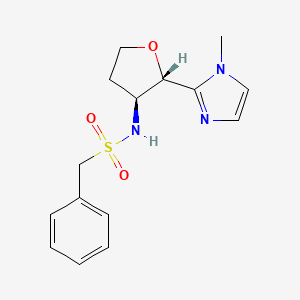 molecular formula C15H19N3O3S B6830904 N-[(2S,3S)-2-(1-methylimidazol-2-yl)oxolan-3-yl]-1-phenylmethanesulfonamide 