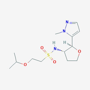 molecular formula C13H23N3O4S B6830936 N-[(2S,3S)-2-(2-methylpyrazol-3-yl)oxolan-3-yl]-2-propan-2-yloxyethanesulfonamide 