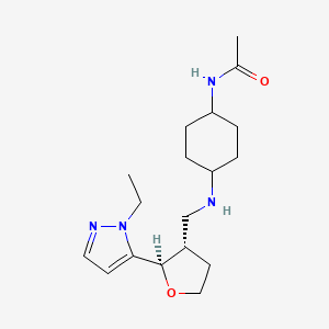 molecular formula C18H30N4O2 B6831892 N-[4-[[(2R,3S)-2-(2-ethylpyrazol-3-yl)oxolan-3-yl]methylamino]cyclohexyl]acetamide 