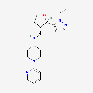 molecular formula C20H29N5O B6831938 N-[[(2R,3S)-2-(2-ethylpyrazol-3-yl)oxolan-3-yl]methyl]-1-pyridin-2-ylpiperidin-4-amine 