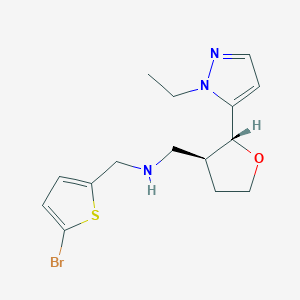 molecular formula C15H20BrN3OS B6831983 N-[(5-bromothiophen-2-yl)methyl]-1-[(2R,3S)-2-(2-ethylpyrazol-3-yl)oxolan-3-yl]methanamine 