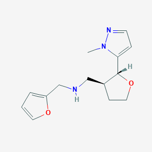 molecular formula C14H19N3O2 B6832047 N-(furan-2-ylmethyl)-1-[(2R,3S)-2-(2-methylpyrazol-3-yl)oxolan-3-yl]methanamine 