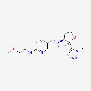 molecular formula C18H27N5O2 B6832199 N-(2-methoxyethyl)-N-methyl-5-[[[(2S,3S)-2-(2-methylpyrazol-3-yl)oxolan-3-yl]amino]methyl]pyridin-2-amine 