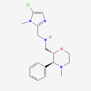 molecular formula C17H23ClN4O B6832610 N-[(5-chloro-1-methylimidazol-2-yl)methyl]-1-[(2S,3S)-4-methyl-3-phenylmorpholin-2-yl]methanamine 