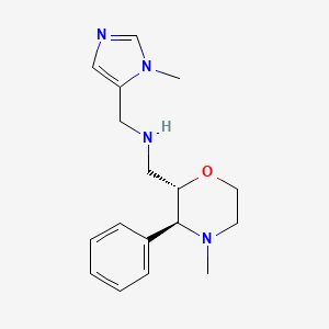 molecular formula C17H24N4O B6832694 N-[(3-methylimidazol-4-yl)methyl]-1-[(2S,3S)-4-methyl-3-phenylmorpholin-2-yl]methanamine 