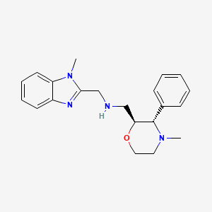 molecular formula C21H26N4O B6832814 N-[(1-methylbenzimidazol-2-yl)methyl]-1-[(2S,3S)-4-methyl-3-phenylmorpholin-2-yl]methanamine 