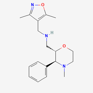 molecular formula C18H25N3O2 B6832821 N-[(3,5-dimethyl-1,2-oxazol-4-yl)methyl]-1-[(2S,3S)-4-methyl-3-phenylmorpholin-2-yl]methanamine 