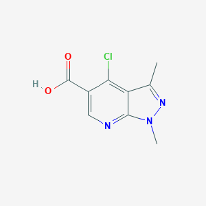 molecular formula C9H8ClN3O2 B068330 4-Chloro-1,3-dimethyl-1H-pyrazolo[3,4-b]pyridine-5-carboxylic acid CAS No. 175201-94-2