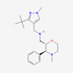 molecular formula C21H32N4O B6833189 N-[(3-tert-butyl-1-methylpyrazol-4-yl)methyl]-1-[(2S,3S)-4-methyl-3-phenylmorpholin-2-yl]methanamine 