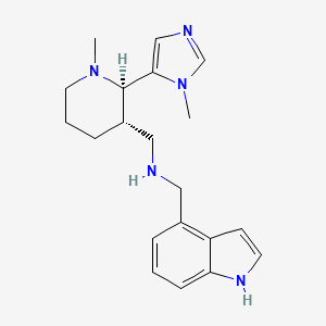 molecular formula C20H27N5 B6833258 N-(1H-indol-4-ylmethyl)-1-[(2R,3S)-1-methyl-2-(3-methylimidazol-4-yl)piperidin-3-yl]methanamine 