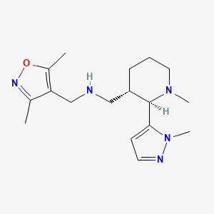 molecular formula C17H27N5O B6833322 N-[(3,5-dimethyl-1,2-oxazol-4-yl)methyl]-1-[(2R,3S)-1-methyl-2-(2-methylpyrazol-3-yl)piperidin-3-yl]methanamine 