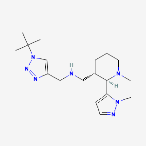 molecular formula C18H31N7 B6833325 N-[(1-tert-butyltriazol-4-yl)methyl]-1-[(2R,3S)-1-methyl-2-(2-methylpyrazol-3-yl)piperidin-3-yl]methanamine 