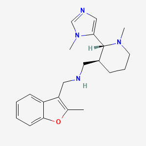 molecular formula C21H28N4O B6833352 N-[(2-methyl-1-benzofuran-3-yl)methyl]-1-[(2R,3S)-1-methyl-2-(3-methylimidazol-4-yl)piperidin-3-yl]methanamine 