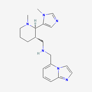 molecular formula C19H26N6 B6833598 N-(imidazo[1,2-a]pyridin-5-ylmethyl)-1-[(2R,3S)-1-methyl-2-(3-methylimidazol-4-yl)piperidin-3-yl]methanamine 